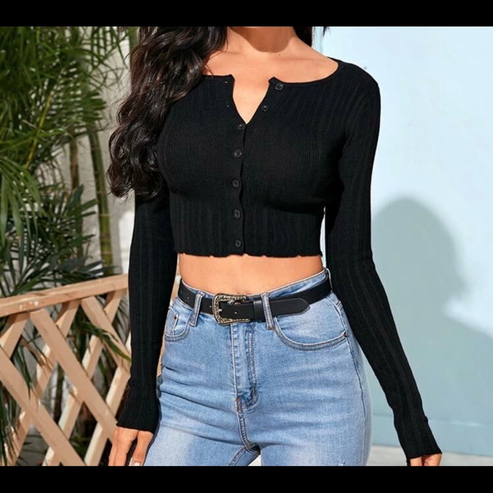 cropped black sweater